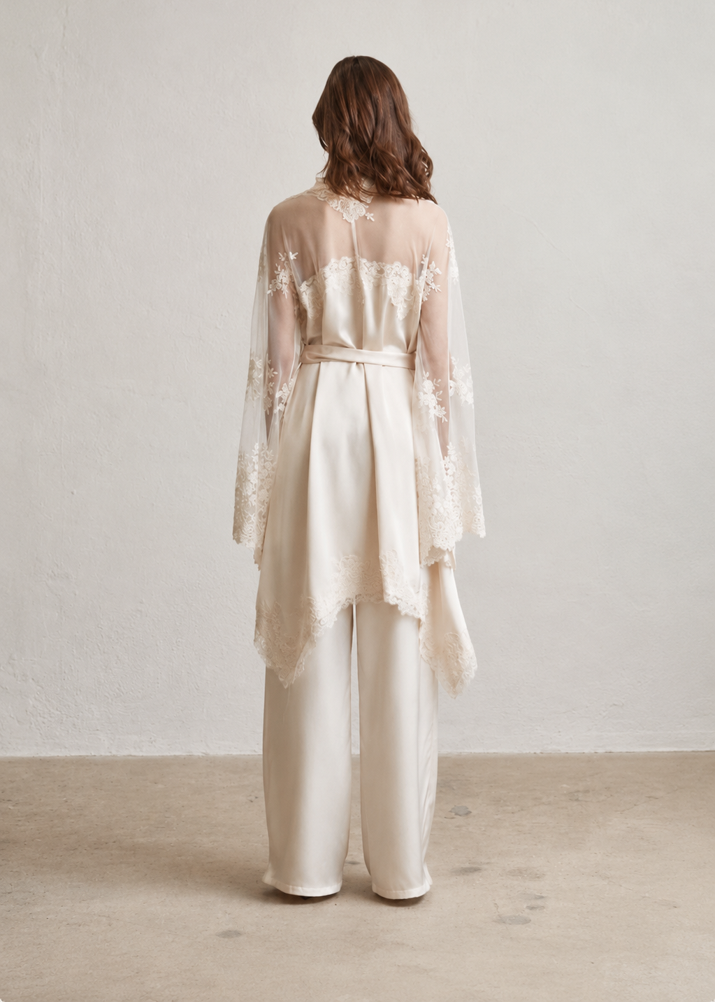 Ivory Satin & Lace Set