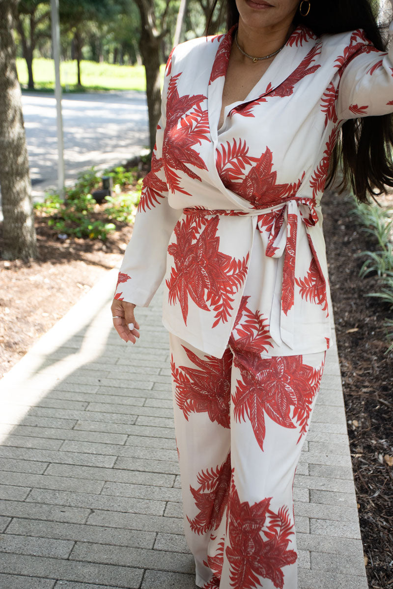 Print Oat/Red Set