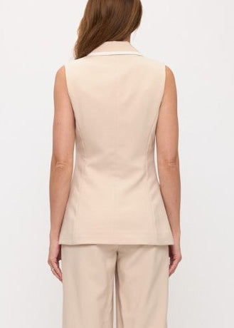 Beige Fitted Vest