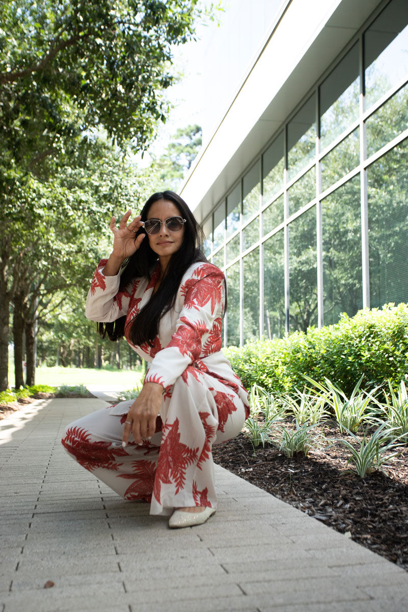 Print Oat/Red Set