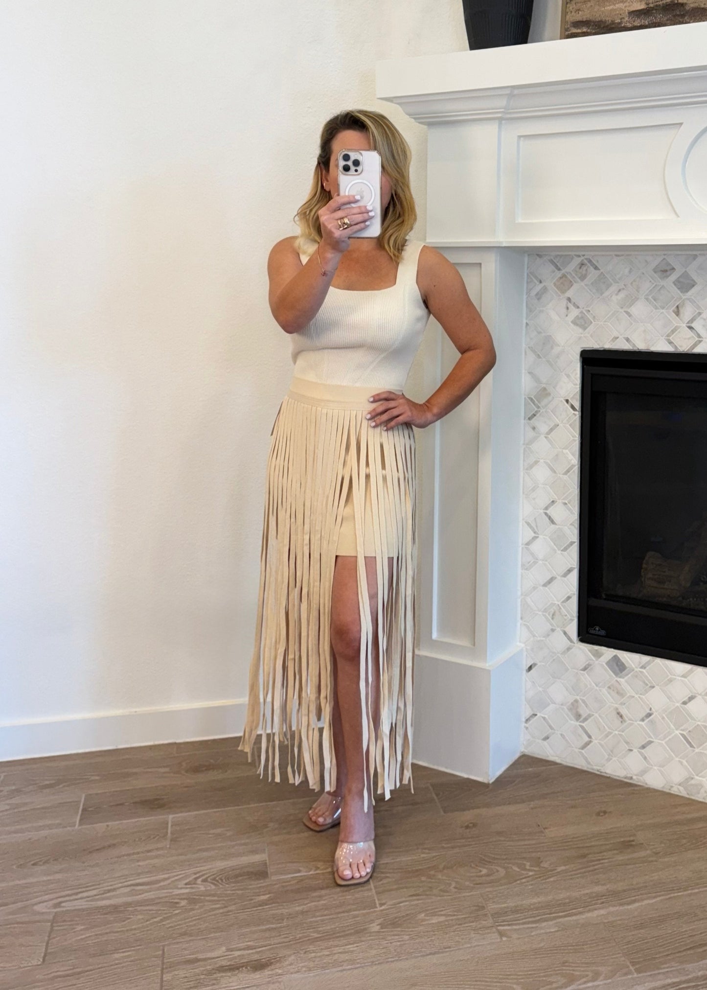 Knit Fringe Skirt