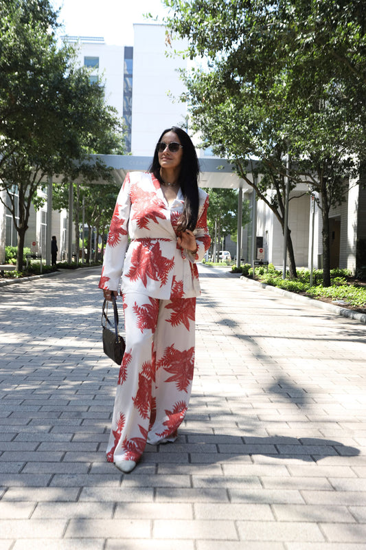 Print Oat/Red Set