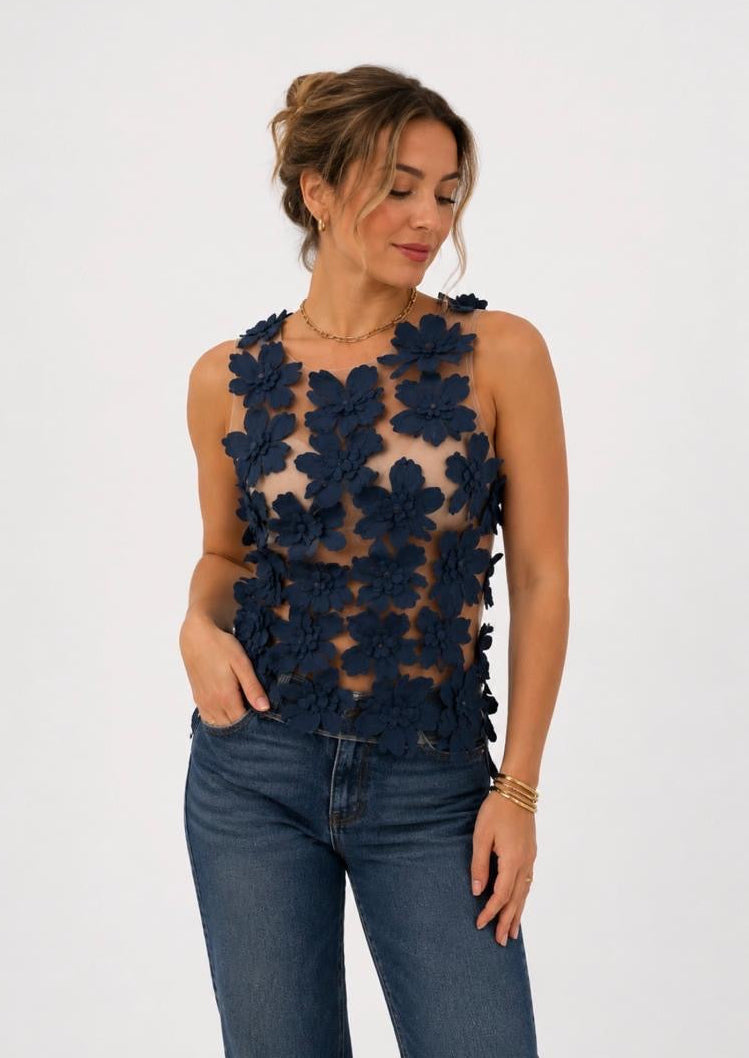 Blue Flower Top