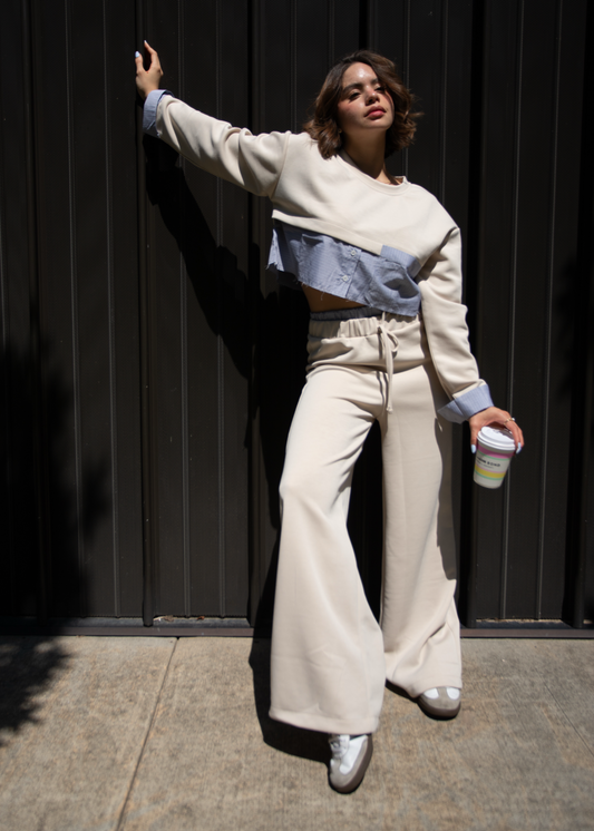 Two-Piece Beige Sport Set