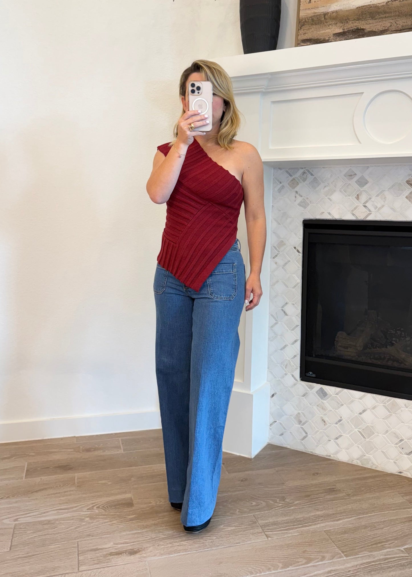 Asymmetrical Burgundy  Top