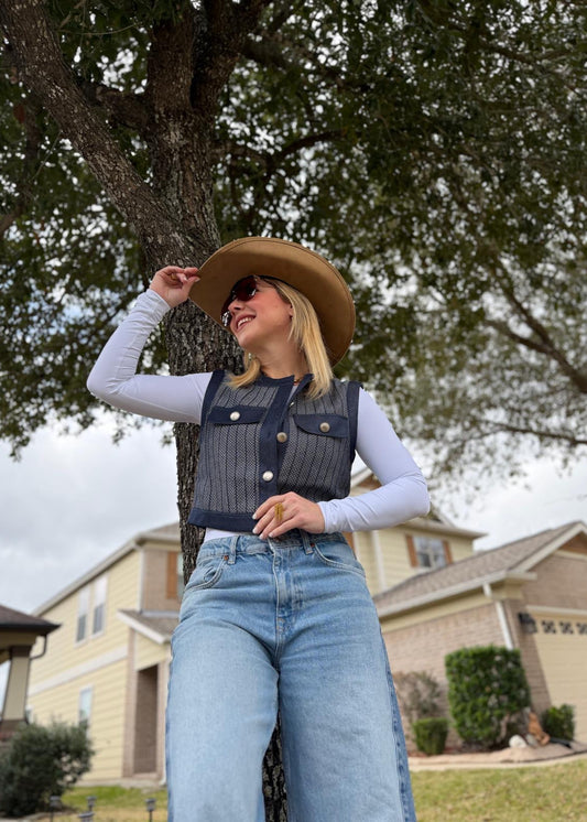 Blue Jean Crop Top