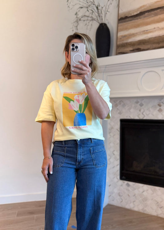 Oversize Yellow Flower T-Shirt